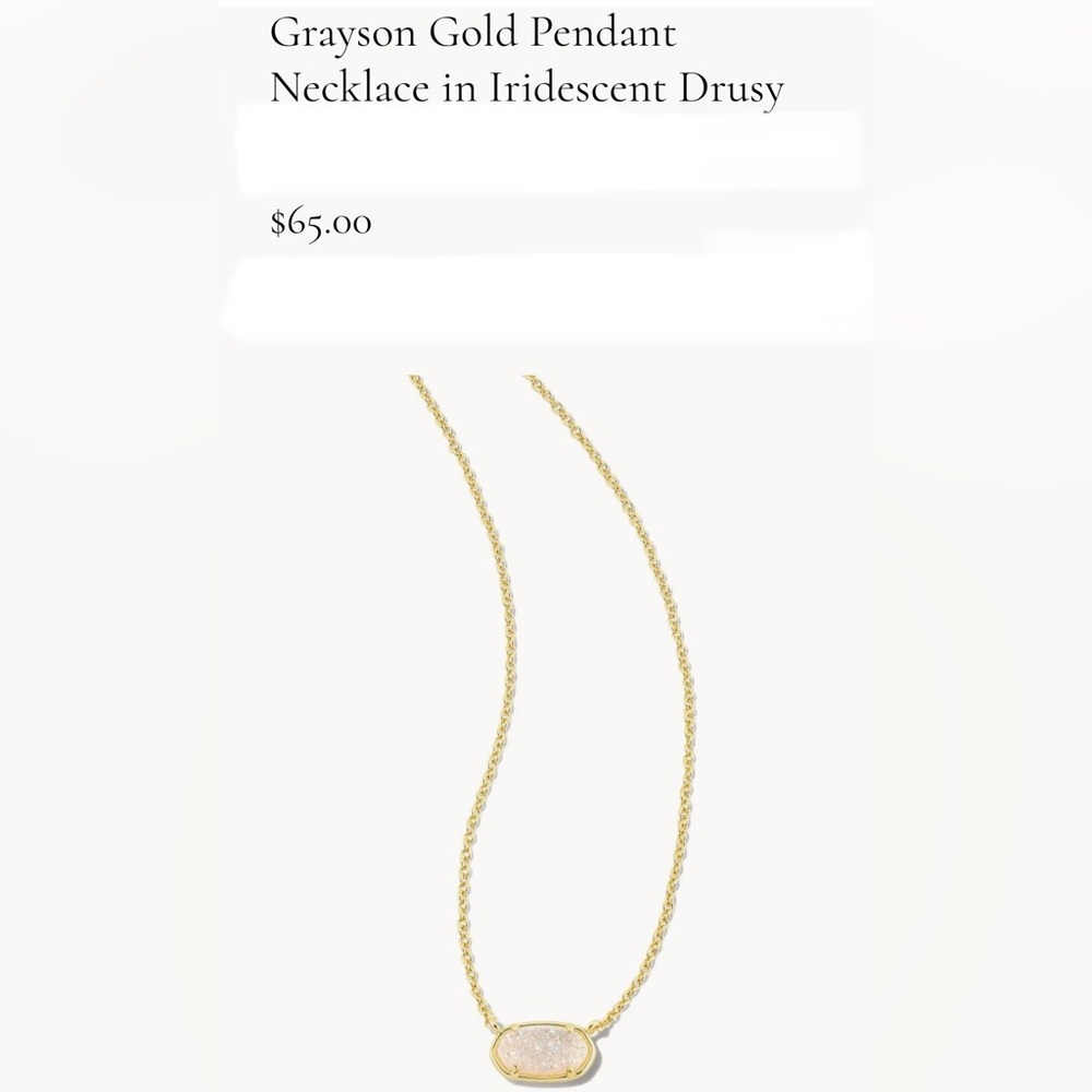 Kendra Scott Elisa Gold Pendant Necklace in Iridescent Drusy